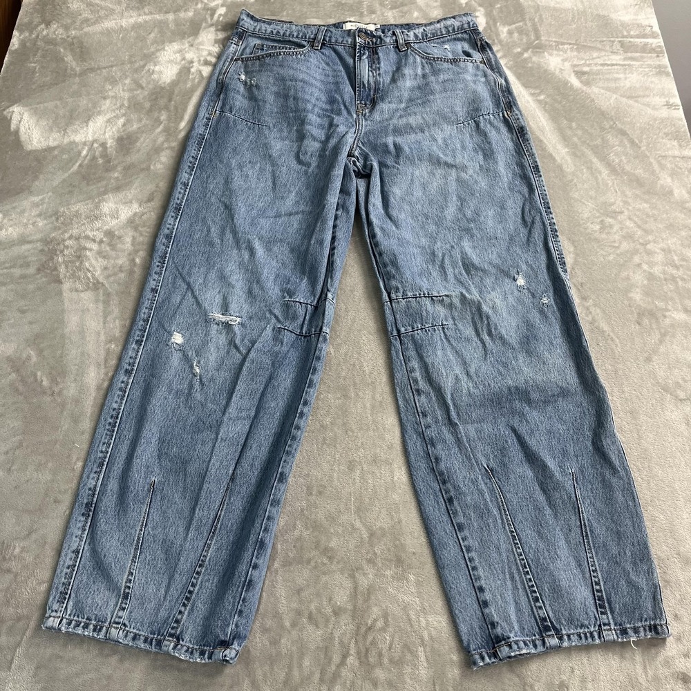 Hidden Alyx Jeans Womens 31 Light Wash Blue High Rise Baggy Wide Leg Denim Pants
